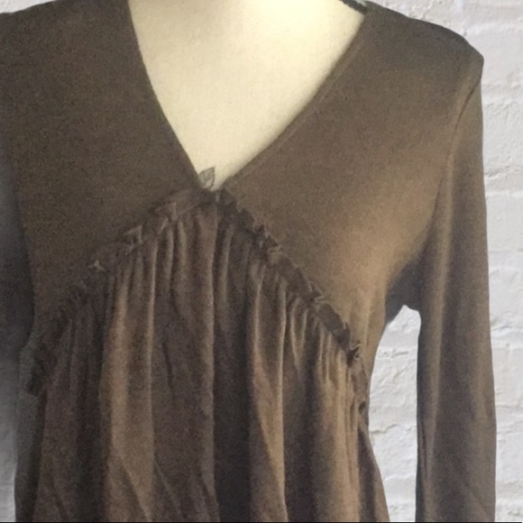 ❌DONATED❌Olive Green Babydoll V-neck Tie Detailed Soft Knit Top - Picture 6 of 10